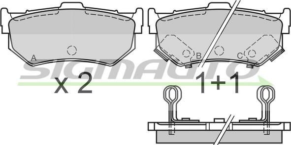 SIGMAUTO SPA291 - Kit de plaquettes de frein, frein à disque cwaw.fr