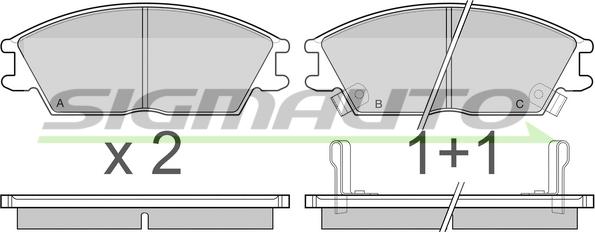 SIGMAUTO SPA293 - Kit de plaquettes de frein, frein à disque cwaw.fr