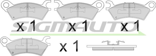 SIGMAUTO SPA250 - Kit de plaquettes de frein, frein à disque cwaw.fr