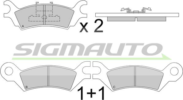 SIGMAUTO SPA251 - Kit de plaquettes de frein, frein à disque cwaw.fr