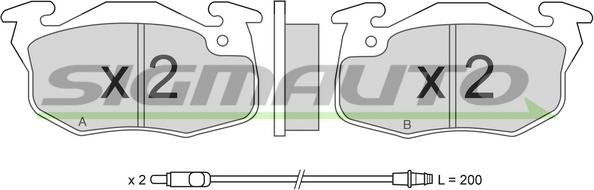 SIGMAUTO SPA269 - Kit de plaquettes de frein, frein à disque cwaw.fr