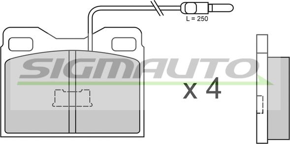 SIGMAUTO SPA264 - Kit de plaquettes de frein, frein à disque cwaw.fr