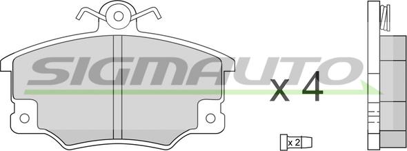 SIGMAUTO SPA268 - Kit de plaquettes de frein, frein à disque cwaw.fr