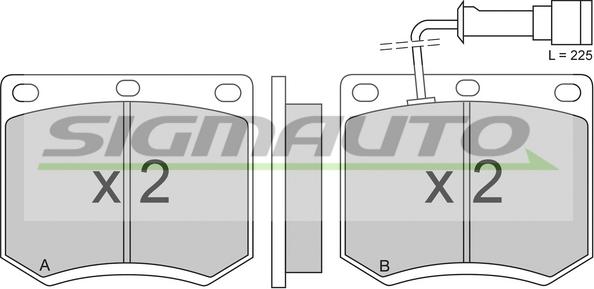 SIGMAUTO SPA205 - Kit de plaquettes de frein, frein à disque cwaw.fr