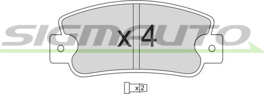 SIGMAUTO SPA203 - Kit de plaquettes de frein, frein à disque cwaw.fr