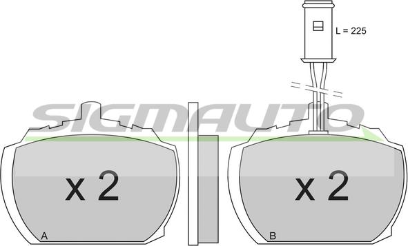 SIGMAUTO SPA207 - Kit de plaquettes de frein, frein à disque cwaw.fr