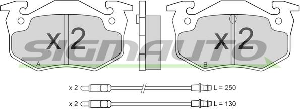 SIGMAUTO SPA216 - Kit de plaquettes de frein, frein à disque cwaw.fr