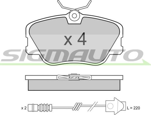 SIGMAUTO SPA286 - Kit de plaquettes de frein, frein à disque cwaw.fr