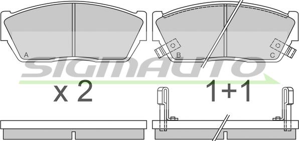 SIGMAUTO SPA288 - Kit de plaquettes de frein, frein à disque cwaw.fr