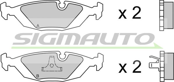 SIGMAUTO SPA236 - Kit de plaquettes de frein, frein à disque cwaw.fr