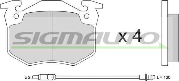 SIGMAUTO SPA230 - Kit de plaquettes de frein, frein à disque cwaw.fr