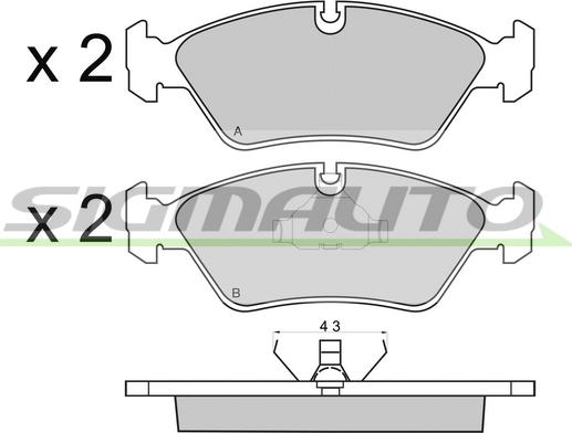 SIGMAUTO SPA231 - Kit de plaquettes de frein, frein à disque cwaw.fr