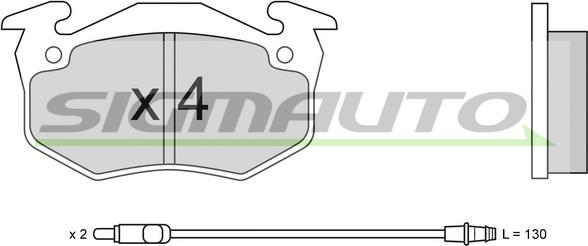 SIGMAUTO SPA229 - Kit de plaquettes de frein, frein à disque cwaw.fr