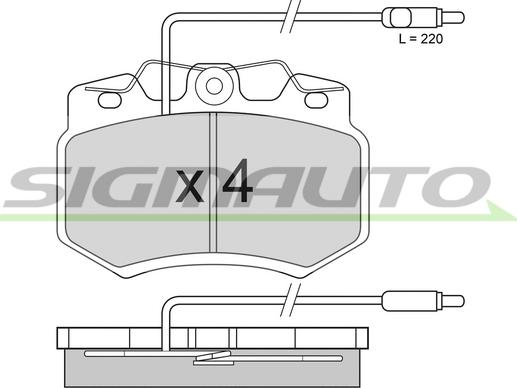 SIGMAUTO SPA276-1 - Kit de plaquettes de frein, frein à disque cwaw.fr