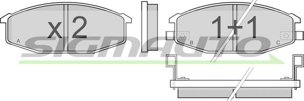 SIGMAUTO SPA273 - Kit de plaquettes de frein, frein à disque cwaw.fr