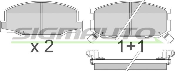 SIGMAUTO SPA272 - Kit de plaquettes de frein, frein à disque cwaw.fr