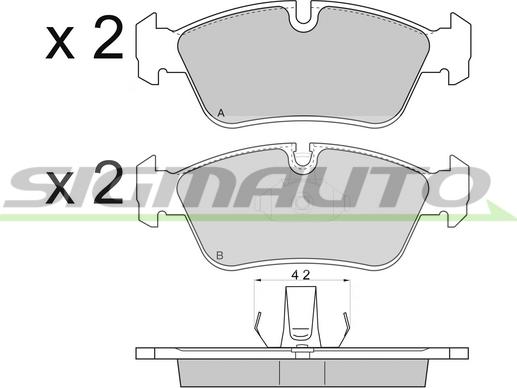 SIGMAUTO SPA745 - Kit de plaquettes de frein, frein à disque cwaw.fr