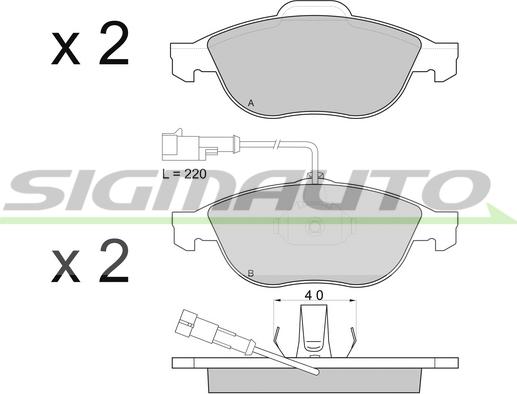 SIGMAUTO SPA746 - Kit de plaquettes de frein, frein à disque cwaw.fr