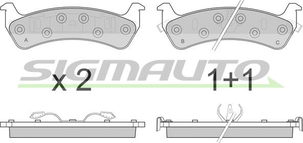 SIGMAUTO SPA747 - Kit de plaquettes de frein, frein à disque cwaw.fr