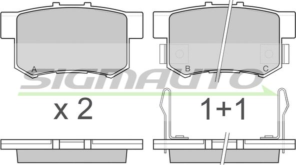 SIGMAUTO SPA750 - Kit de plaquettes de frein, frein à disque cwaw.fr