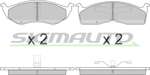 SIGMAUTO SPA765 - Kit de plaquettes de frein, frein à disque cwaw.fr