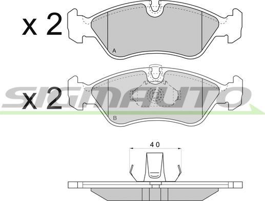 SIGMAUTO SPA704 - Kit de plaquettes de frein, frein à disque cwaw.fr