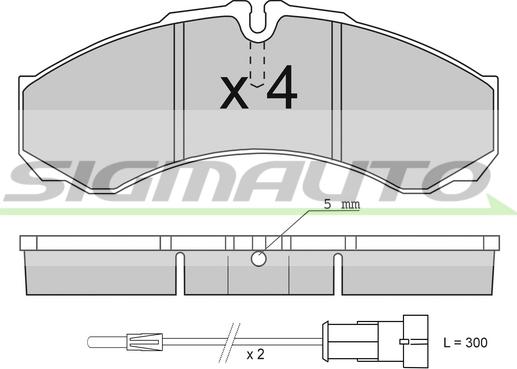 SIGMAUTO SPA706 - Kit de plaquettes de frein, frein à disque cwaw.fr