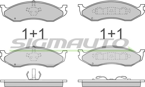 SIGMAUTO SPA715 - Kit de plaquettes de frein, frein à disque cwaw.fr