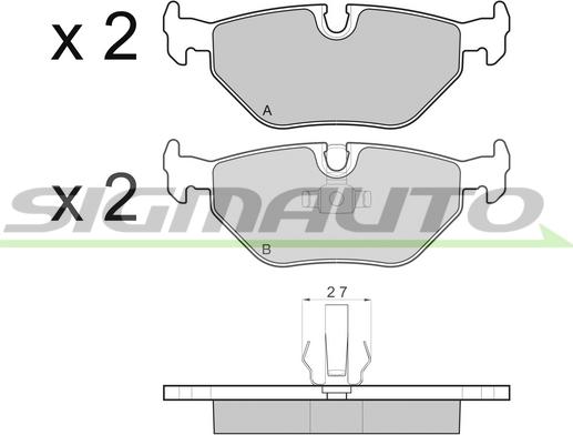 SIGMAUTO SPA710 - Kit de plaquettes de frein, frein à disque cwaw.fr