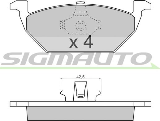 SIGMAUTO SPA712 - Kit de plaquettes de frein, frein à disque cwaw.fr