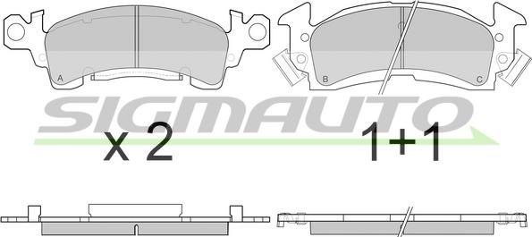 SIGMAUTO SPA781 - Kit de plaquettes de frein, frein à disque cwaw.fr