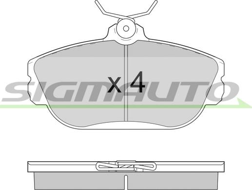 SIGMAUTO SPA783 - Kit de plaquettes de frein, frein à disque cwaw.fr