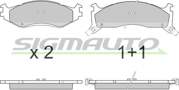 SIGMAUTO SPA739 - Kit de plaquettes de frein, frein à disque cwaw.fr