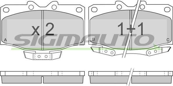 SIGMAUTO SPA725 - Kit de plaquettes de frein, frein à disque cwaw.fr