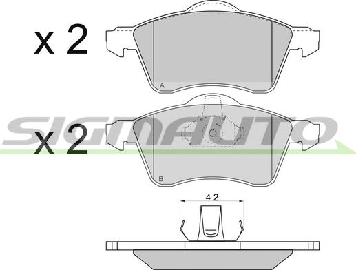 SIGMAUTO SPA723 - Kit de plaquettes de frein, frein à disque cwaw.fr