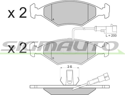 SIGMAUTO SPA776 - Kit de plaquettes de frein, frein à disque cwaw.fr