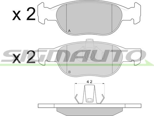 SIGMAUTO SPA770 - Kit de plaquettes de frein, frein à disque cwaw.fr