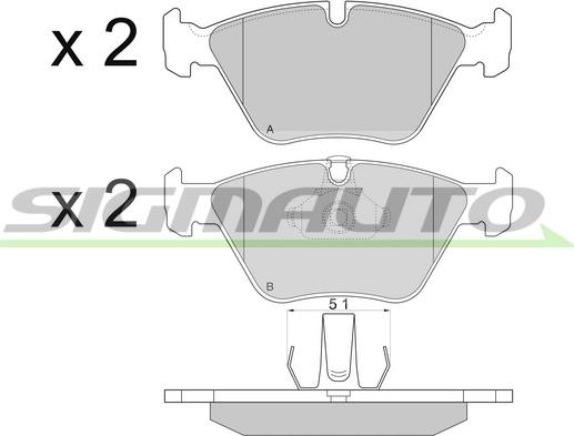 SIGMAUTO SPA773 - Kit de plaquettes de frein, frein à disque cwaw.fr