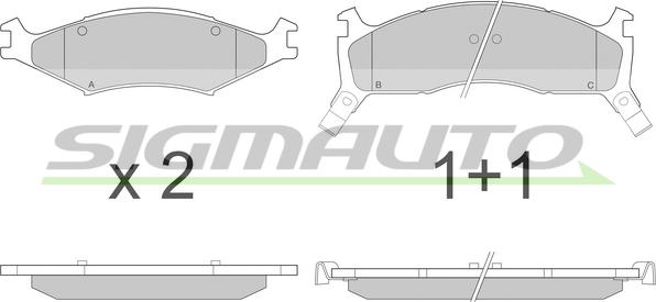 SIGMAUTO SPA772 - Kit de plaquettes de frein, frein à disque cwaw.fr