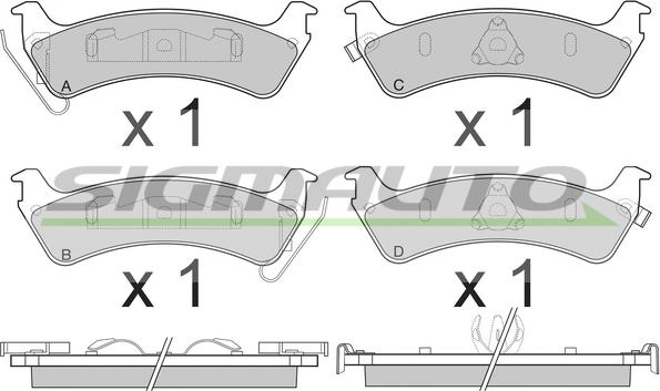 SIGMAUTO SPA777 - Kit de plaquettes de frein, frein à disque cwaw.fr