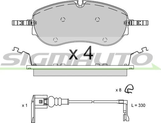 SIGMAUTO SPB949 - Kit de plaquettes de frein, frein à disque cwaw.fr