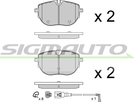 SIGMAUTO SPB944 - Kit de plaquettes de frein, frein à disque cwaw.fr