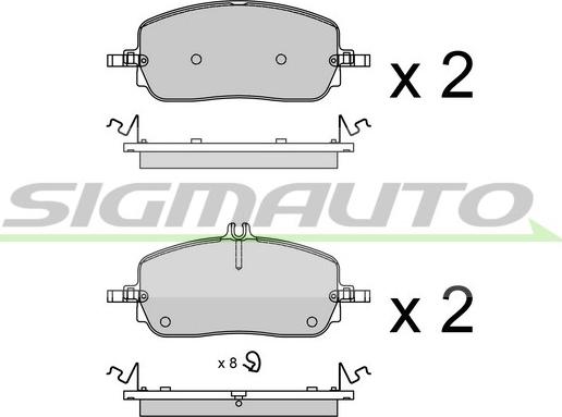 SIGMAUTO SPB965 - Kit de plaquettes de frein, frein à disque cwaw.fr