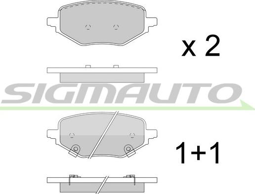 SIGMAUTO SPB963 - Kit de plaquettes de frein, frein à disque cwaw.fr