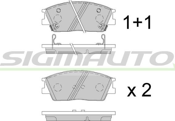 SIGMAUTO SPB904 - Kit de plaquettes de frein, frein à disque cwaw.fr