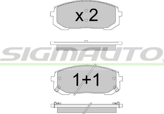 SIGMAUTO SPB907 - Kit de plaquettes de frein, frein à disque cwaw.fr