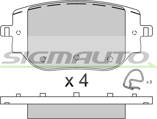 SIGMAUTO SPB916 - Kit de plaquettes de frein, frein à disque cwaw.fr