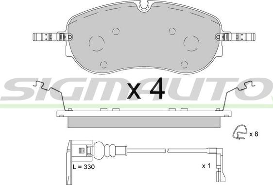 SIGMAUTO SPB911 - Kit de plaquettes de frein, frein à disque cwaw.fr