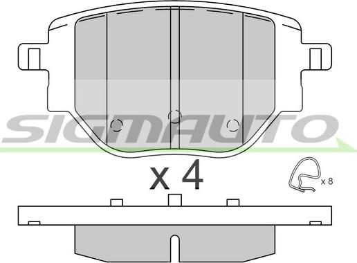 SIGMAUTO SPB917 - Kit de plaquettes de frein, frein à disque cwaw.fr