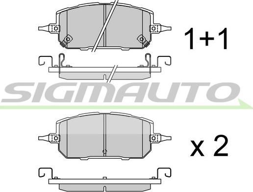 SIGMAUTO SPB930 - Kit de plaquettes de frein, frein à disque cwaw.fr